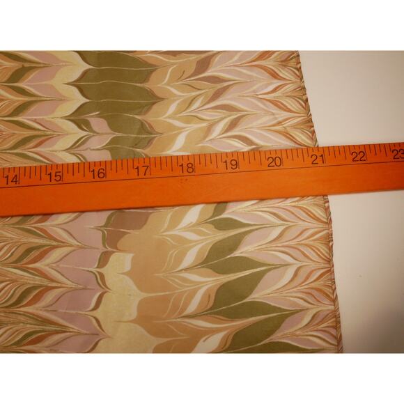 BAAR & BEARDS Abstract Print Brown Pink Green Square Scarf Japan Hand Rolled - Picture 9 of 9